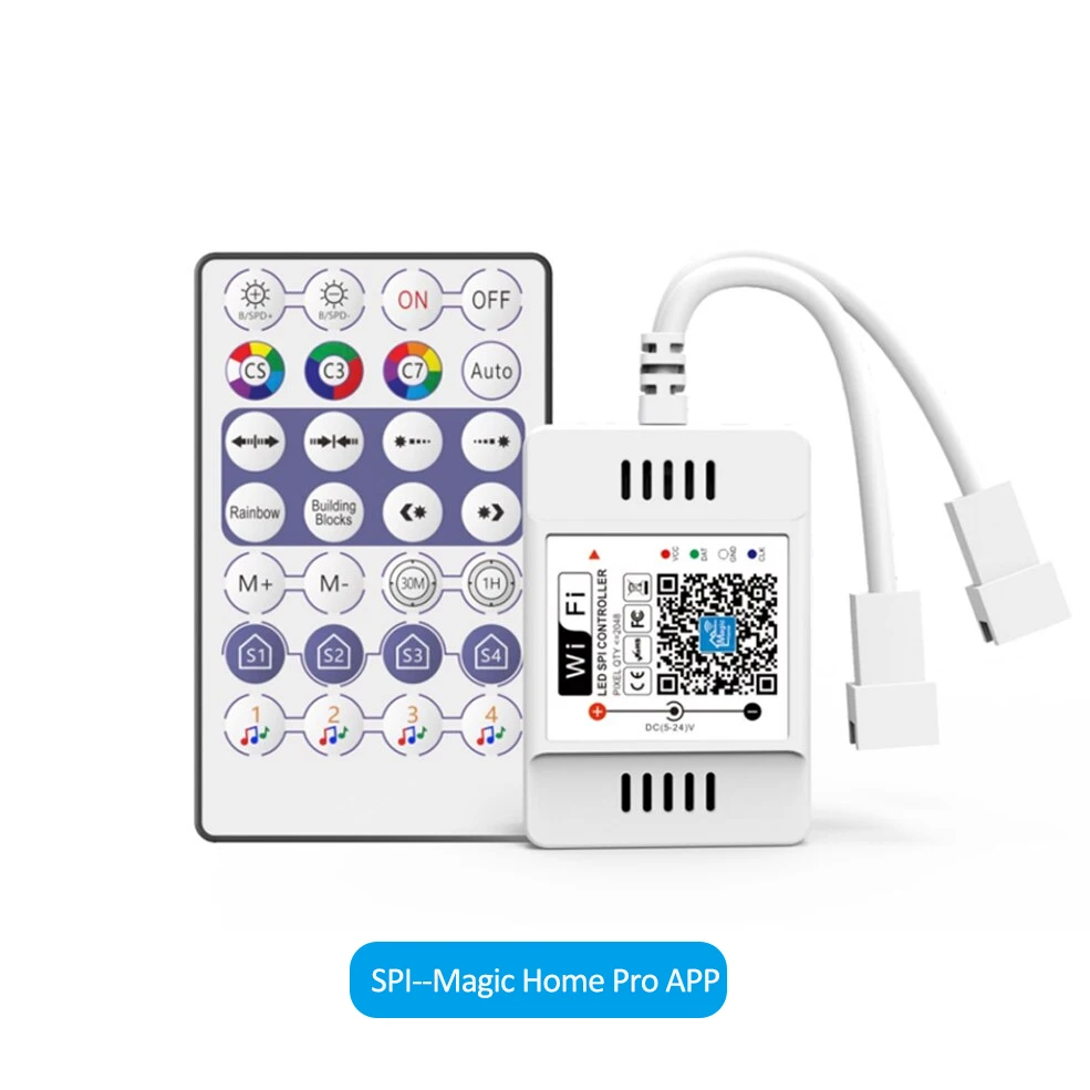 DC 5V-24V compatibile con Amazon Alexa e Google Home Magic Home SPI WiFi LED Controller APP iOS/Android per striscia LED