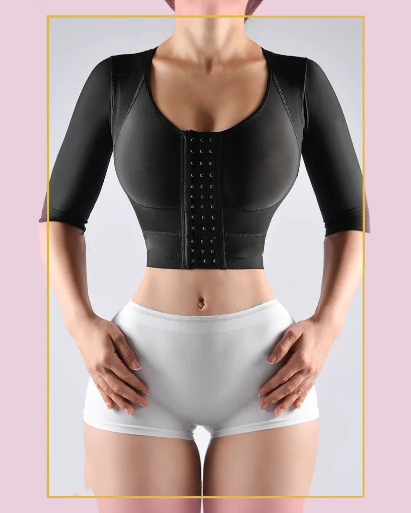 Strapless Top With Middle Sleeve Breasted Split Body Shapewear For Women Fajas Colombianas Posture Corrector Shaping