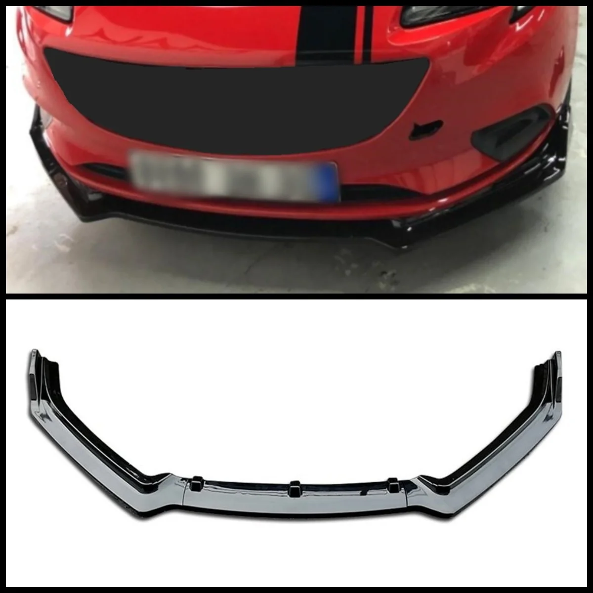 

For Opel Corsa E Front Bumper Lip Body Kit Spoiler Splitter Diffuser Lip 3pcs High Quality ABS Plastic Professional universal
