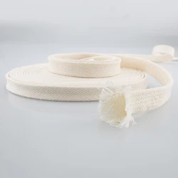 High Quality Audiocrast 10MM 18MM 100%Cotton Braided Tube Hollow Rope Cover Sleeve Electric Wire Cable Braided Cable Sleeve