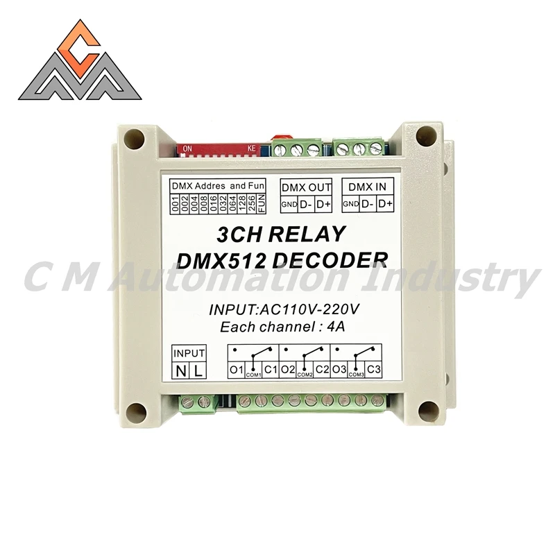 Новый оригинальный 3-полосный реле DMX512 3-канальный релейный переключатель DMX переменный ток 220 В Входной релейный переключатель 3CH-DMX512