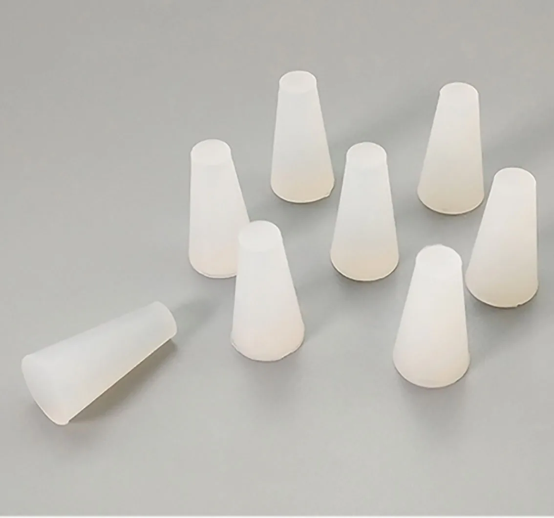 250pcs Clear 7.8x12.5x22 Soild Conical Silicone Rubber Plugs Blanking Stopper Tapered Plug Seal End Cover Caps