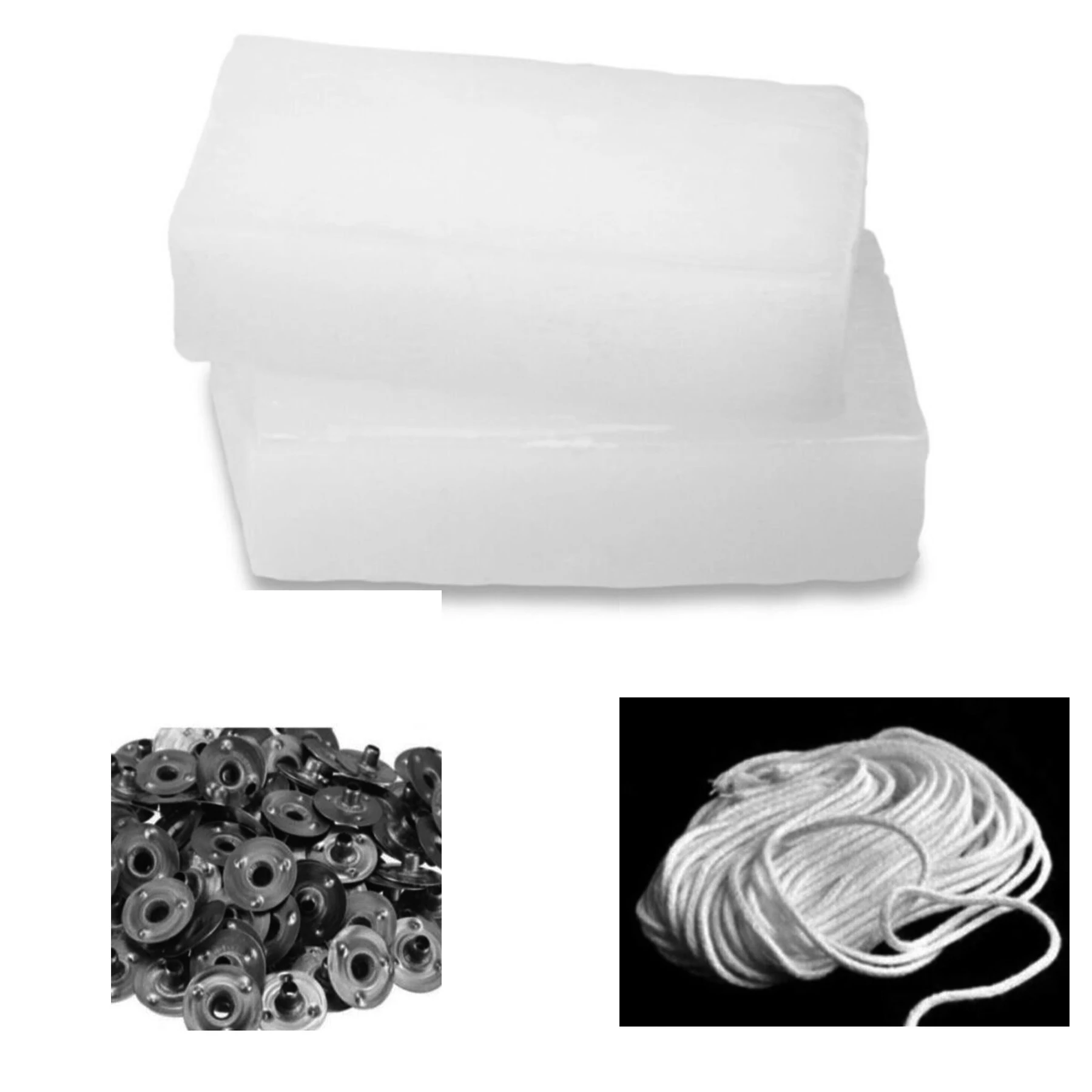 Candle Making Set 400g Mold Paraffin 100cm Candle Wick 5 Pcs Snaps Craft Supplies Mold Paraffin Natural Hobby Supplies