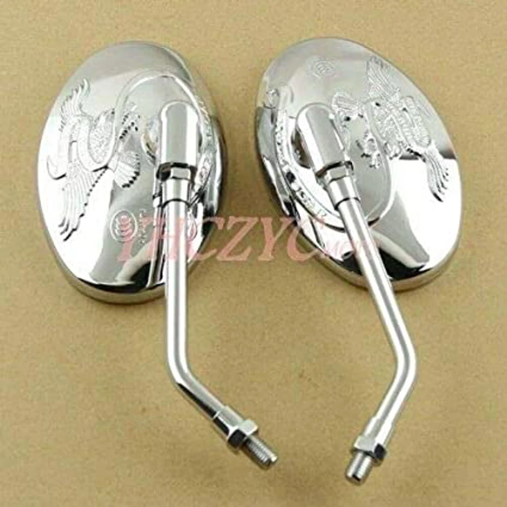 Rearview Side Mirror Chrome Eagle for Kawasaki Eliminator EL250 VN250 87-07 Vulcan EN400 450 500 85-09 VN400 750 800 900 86-16