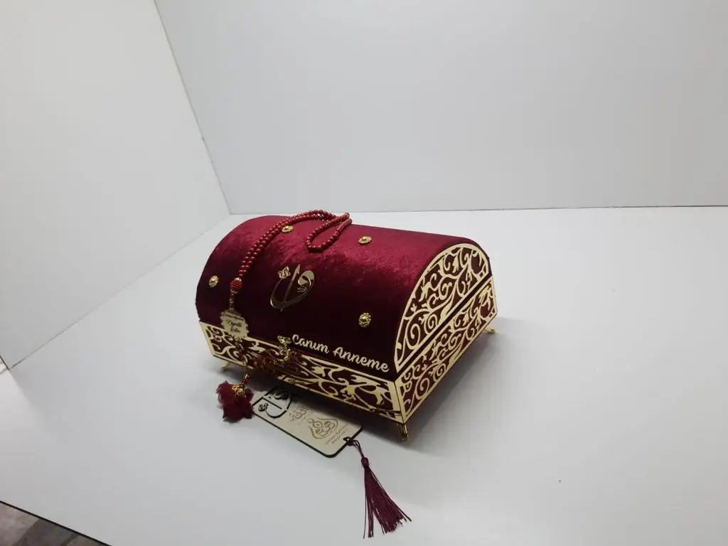 Large Size Luxury Quran Set Velvet Burgundy color Quran