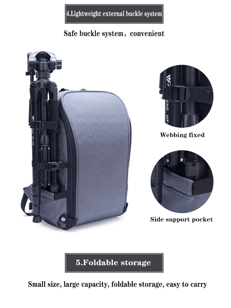 JINNUOLANGRucksack mit großem Fassungsvermögen, Kamerarucksack, wasserdichter Fotorucksack, multifunktionale Reisedrohne, Fotografie, N – Detail 11