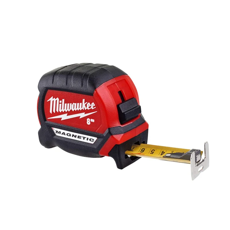 Milwaukee 8m Magnetic Stainless Steel Tape Measures Building Construction Hand Tools Laser Meter Ruler Instruments