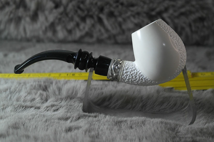 

Handmade Block Meerschaum Silvery Semi Rustic Pipe