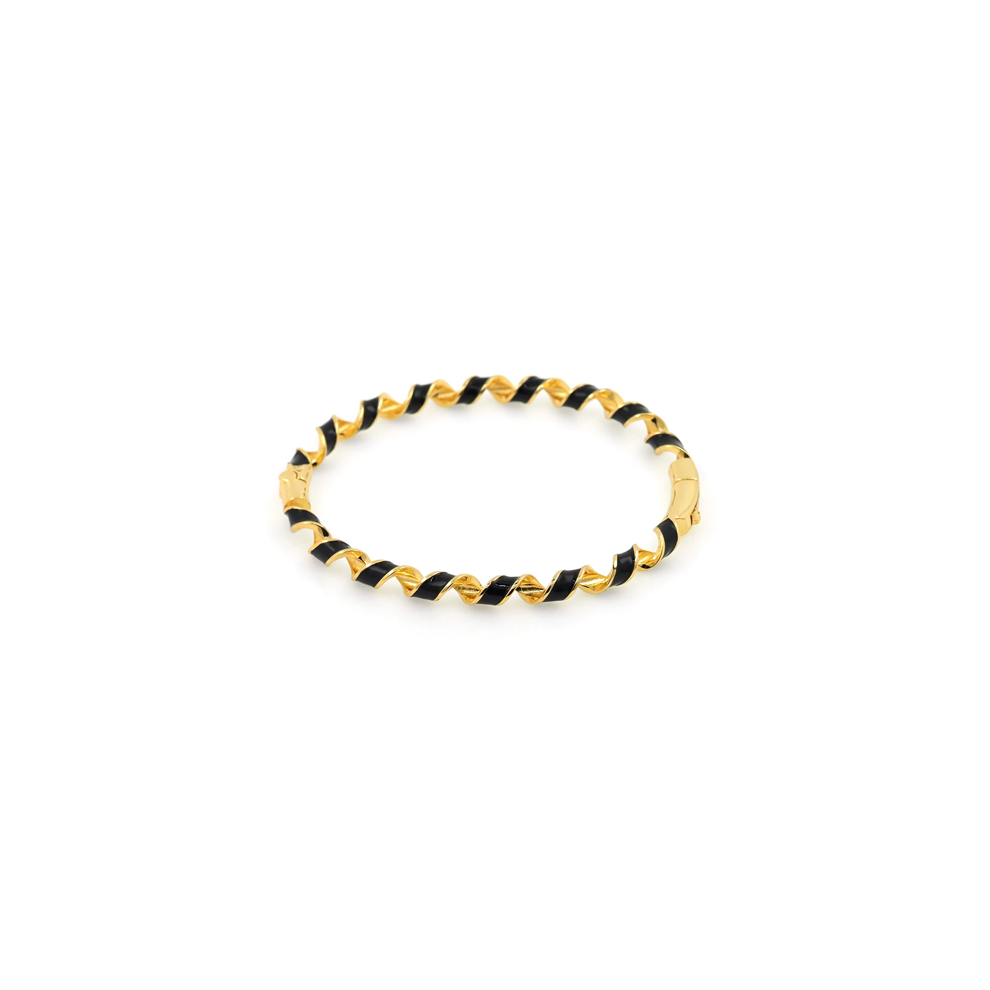 Pulsera abierta de esmalte geométrico trenzado para mujer y niña, brazalete colorido de cobre chapado en oro, estilo Punk, 4 colores