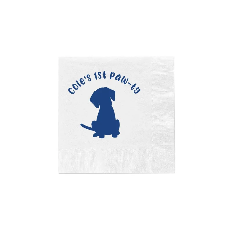 50pcs Paw-ty Birthday Personalized Napkins|Puppy Birthday|Puppy First Birthday | Dog Party | Custom Dog First Birthday Napkin