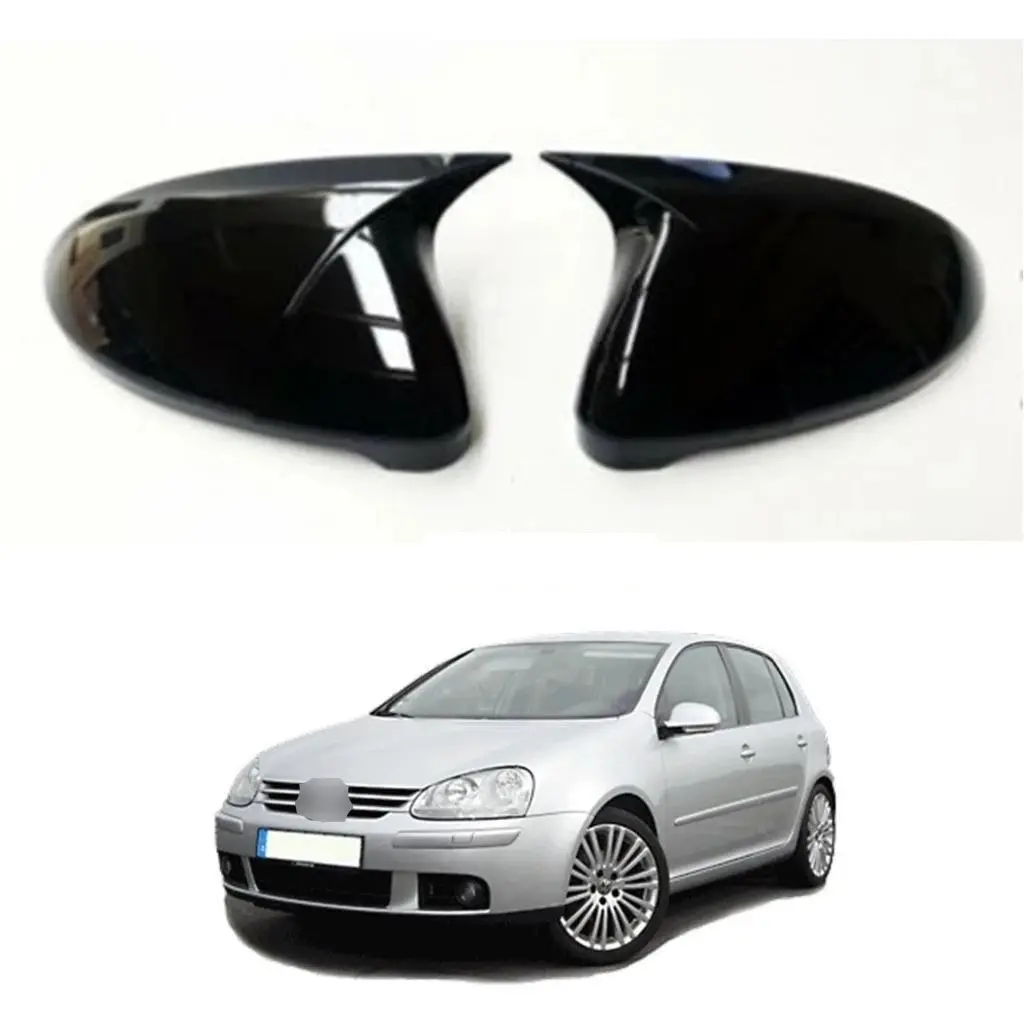 Mirror Cover For Volkswagen Golf MK 5 2003-2009 Accessory Bright Black Piano Black BAT BATMAN Case CAR Shields External Parts