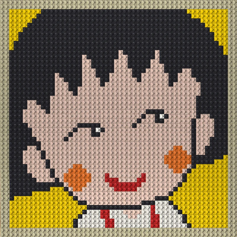 

New MOC Pixel Art Chibi Maruko-chanin Anime Mosaic Painting Building Blocks Home Decoration Paintings Puzzle DIY Christmas Gifts