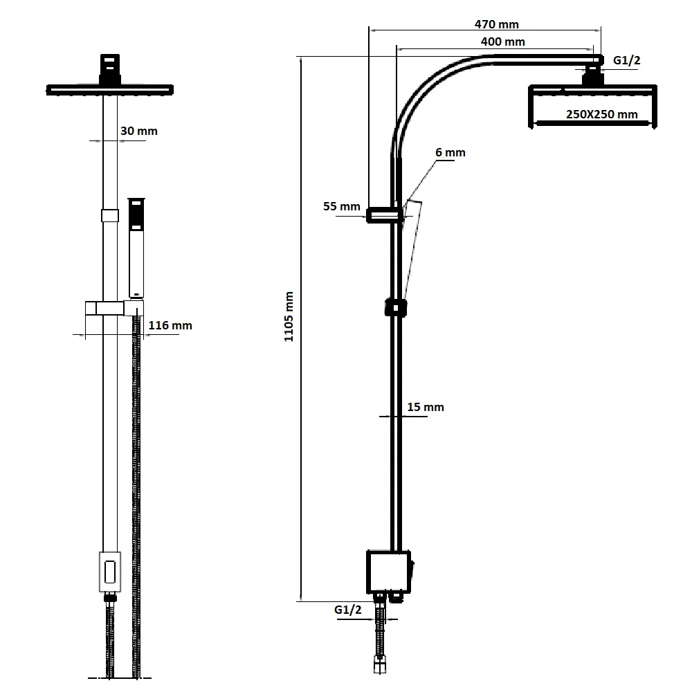 ECA Bathroom Shower Faucet Shower Column System Bathtub Mixer Tap With Hand Shower Rainfall Shower Set System