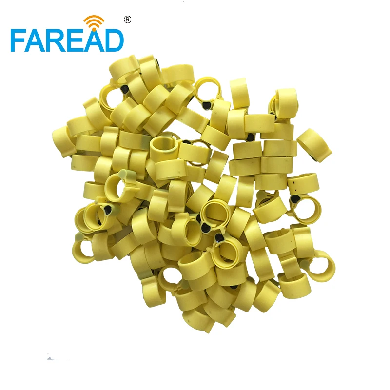100pcs RFID EMID 칩 125KHz 전자 발 태그 링 치킨 버드 오리 ID 태깅