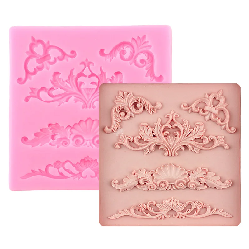 Lace Flower Silicone Molds DIY Baking Cake Decorating Tools Cake Border Relief Fondant Mold Candy Clay Chocolate Gumpaste Moulds