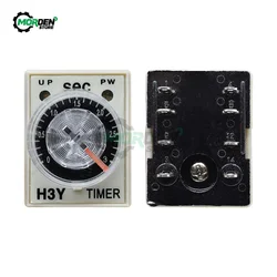 H3Y-2 AC 110V 220V Delay Timer Time Relay Switch DC 12V 24V 0 - 30 Minute/Seconds On-Delay DPDT Timing Relay switch