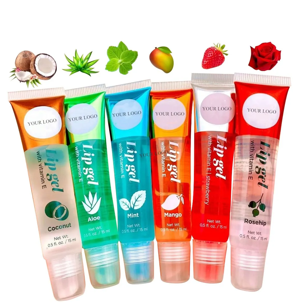 Hot Sale Private Label  Cosmetics Vendor Vegan Kids Little Girl Fruit Glossy Custom Your Logo Lip Gloss Sets