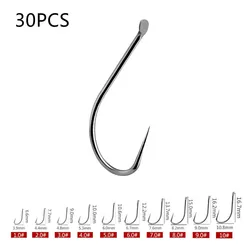 30 Chiếc Fishinghook Hợp Kim Titan Cá Chép Câu Cá Tiện Barbless Nước Mặn Nước Ngọt Móc Câu Cá Không Barb Fishhooks