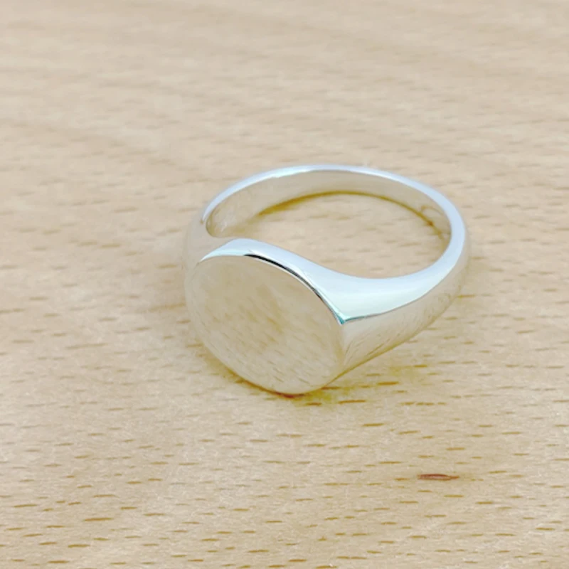 Custom Engravable Solid  925 Sterling Silver Signet Rings Mens Wedding Band Personalize Anniversary Jewelry Gift for VIP Link