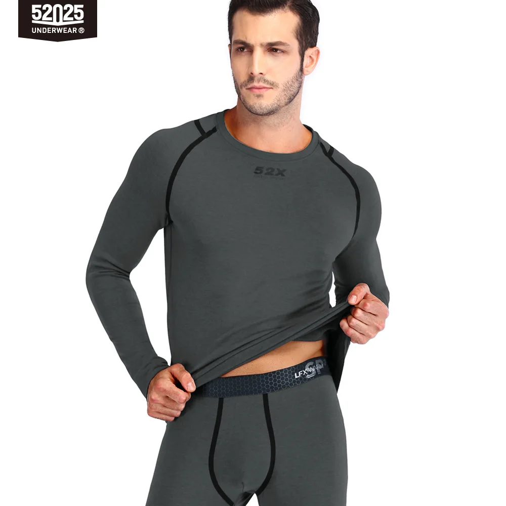 52025 Men Thermal Underwear Women Thermal Underwear Carbon Fiber Fleece-lined Soft Warm Seamless Skin-friendly Thermo Long Johns