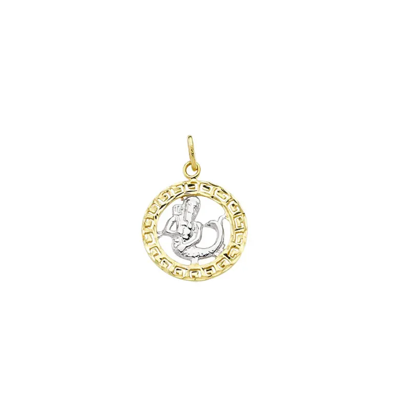 14K Solid Gold Zodiac Aquarius Horoscope Star Sign Necklace