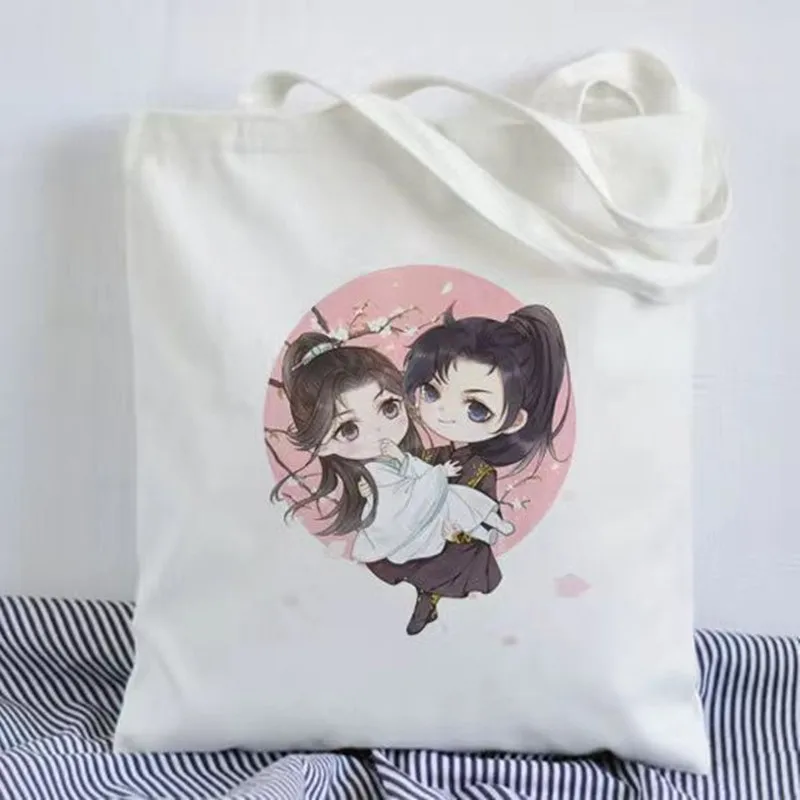 Chó Husky Và Mèo Trắng Shizun Dễ Thương Canvas Túi Đeo Vai Chu Vạn Ninh Mô Chạy Hoạt Hình Ngẫu Nhiên Shopping Túi Xách dành Cho Nữ