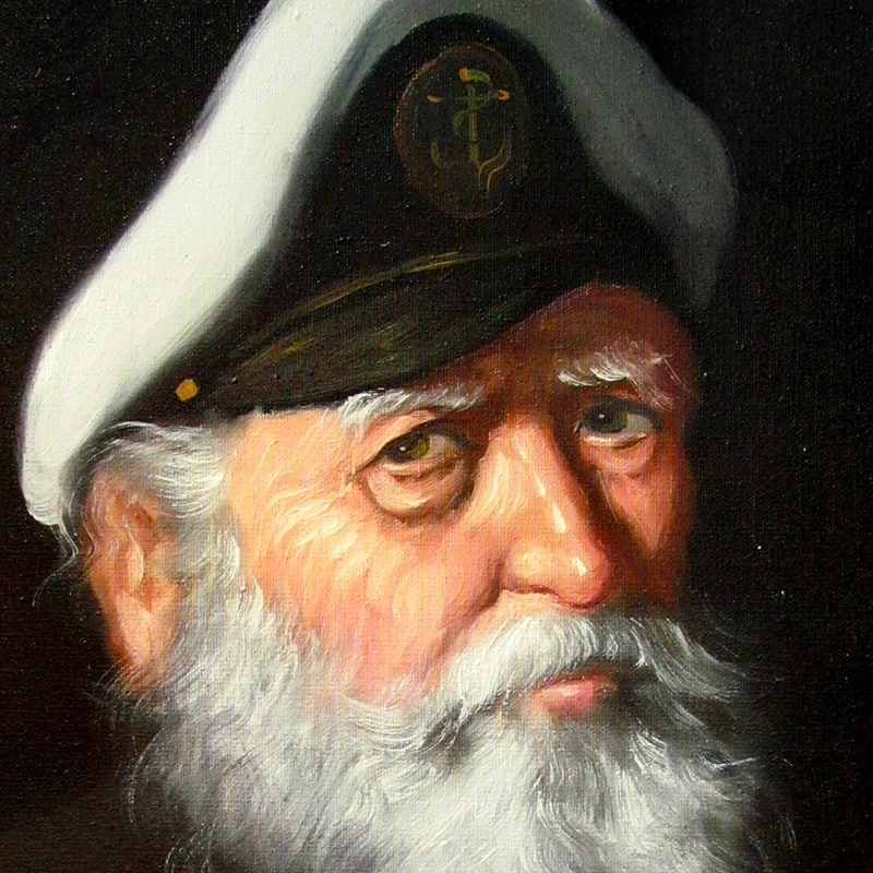 A Weathered Sea Captain Oil Painting On Canvas Poster Antique Man Portrait Art Prints Vintage Wall Pictures Living Room Decor