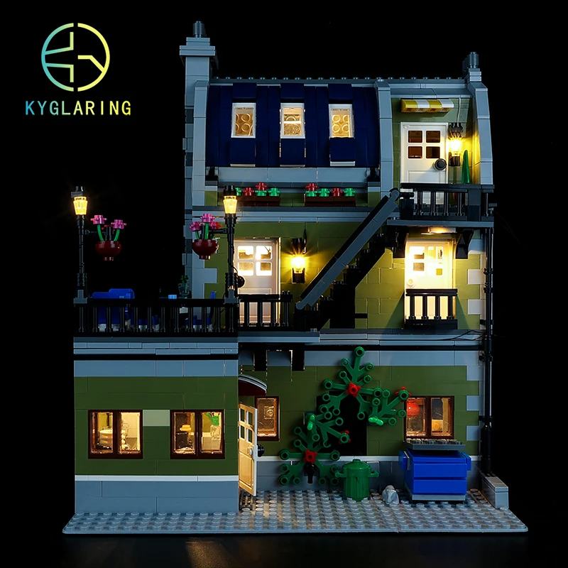 Kyglaring Led Lighting Set DIY Toys For Creator 10243 Parisian Restaurant Building Blocks (Only Light Kit Included)