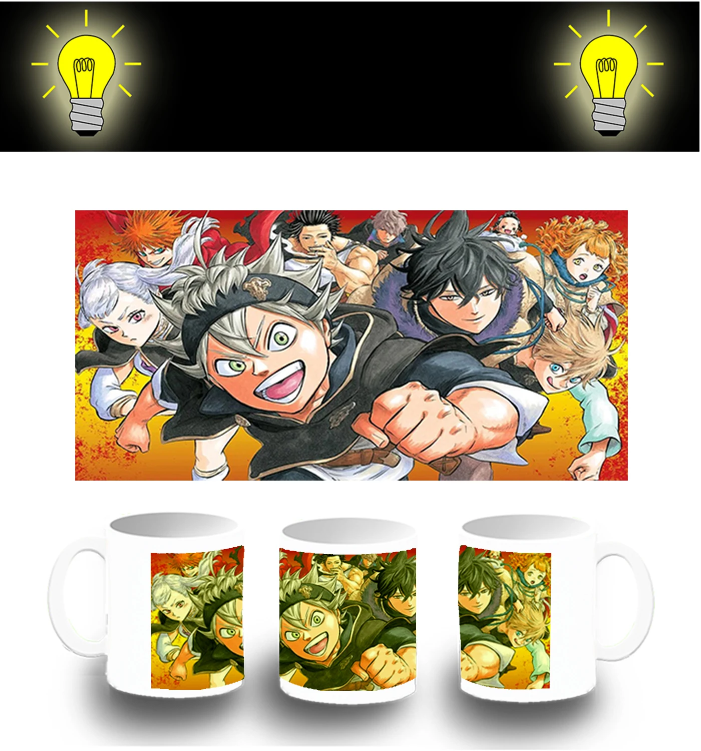 CUP PHOTOLUMINESCENT BLACK CLOVER glow mug