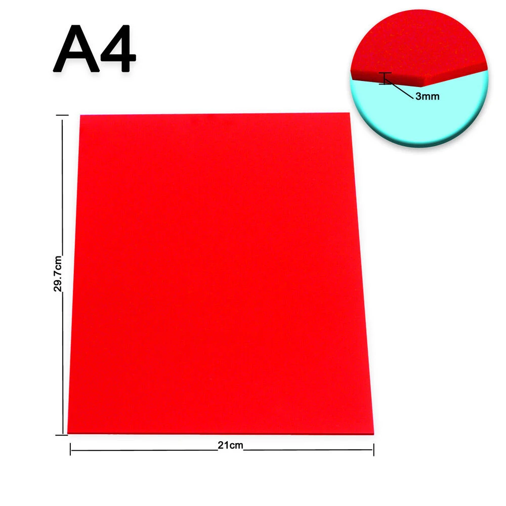 A4 size Black/Red/Blue/Green/White Acrylic plate 210mm x 297mm thickness 3mm