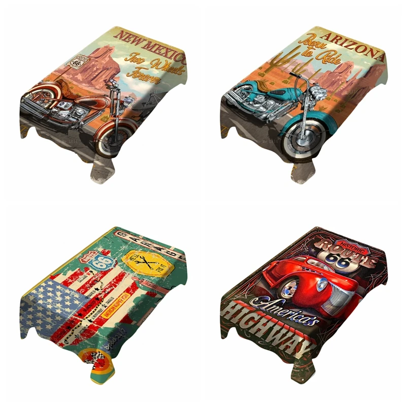 America Mother Road Vintage Route 66 New Mexico Moto Arizona Desert Grand Canyon Poster Tablecloth By Ho Me Lili Tabletop Decor