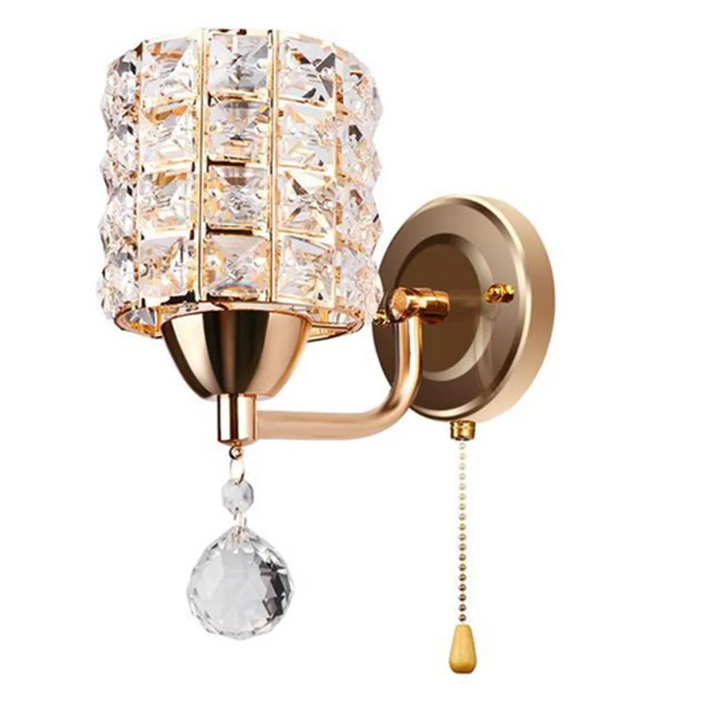 Wall lights Indoor Lighting Wall Lamp Crystal Lights Bedroom Bedside  Aisle Wall Sconce Gold/Sliver Modern Home Ligting E14/27