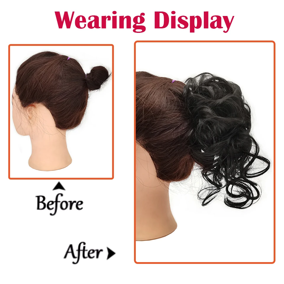 Synthetic Hair Clip Messy Curly Bun Claw Extension Chignon Hairpiece for Women