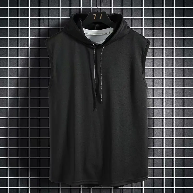 2022 New Fashion Clothing Bodybuilding Muscle Guys Fitness Men Women Hooded Tank Top Vest Sportswear Sleeveless Shirt Hoodie