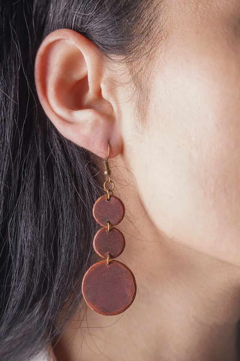 Handmade Leather Earrings New Design, Custom Made 2022 Fashion, Gift