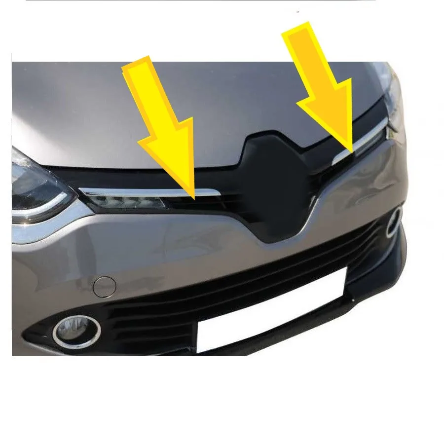 Front Grille Chrome Frame Trim For Clio 4 Cover Stainless Steel 2012 2013 2014 2015 2016 Auto Tuning Accessories Left Right