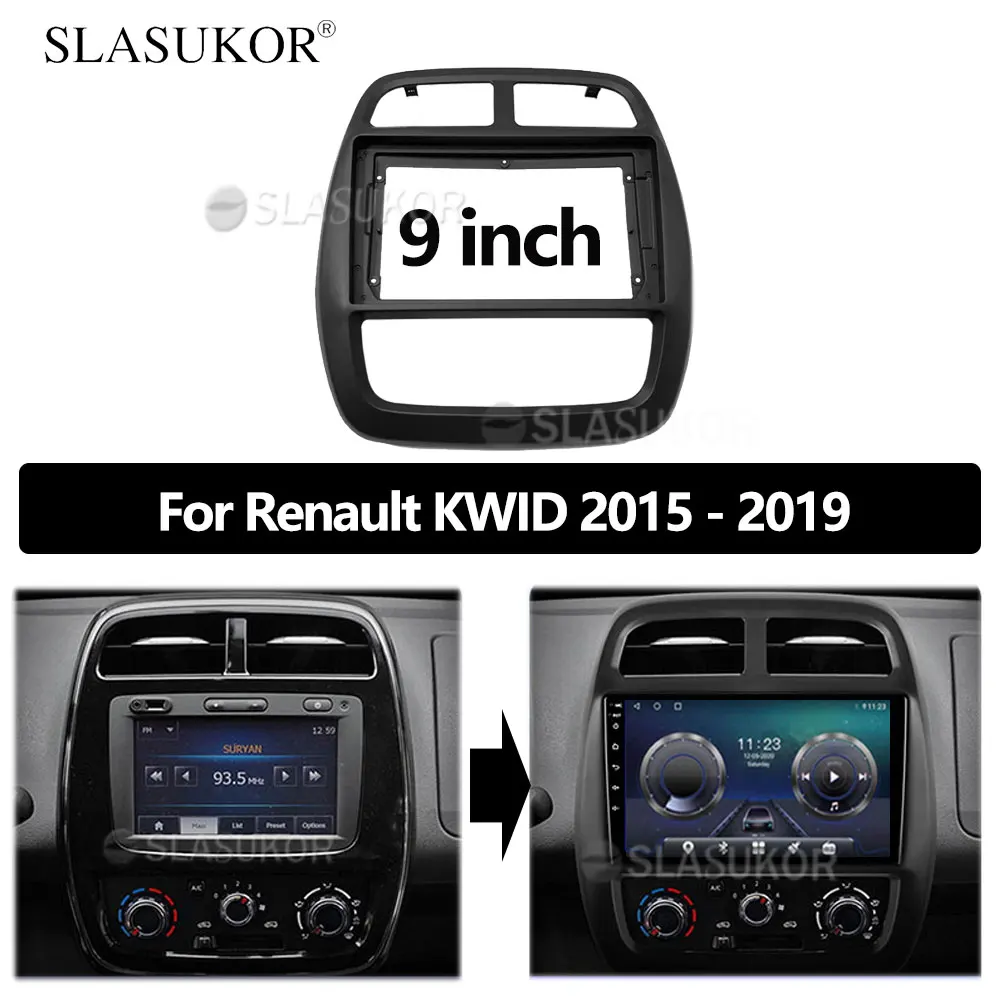 9 inch Android Car For Renault KWID 2015 2016 2017 2018 2019 Frame Trim Insta android Multimedia player llation Kit Cabus Cable