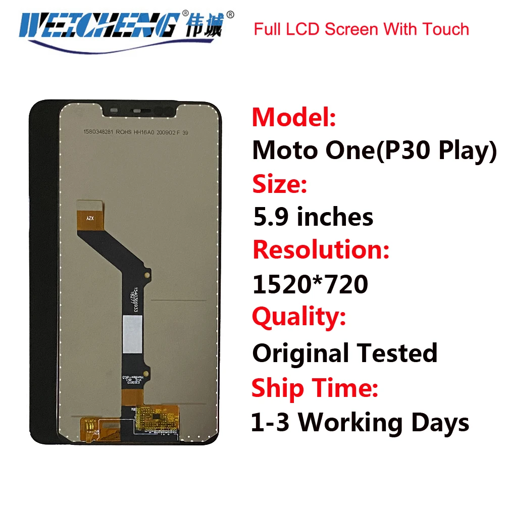 Para Motorola Moto One P30 Play XT1941-1 XT1941-3 XT1941-4 pantalla LCD pantalla táctil ensamblar para Moto One LCD