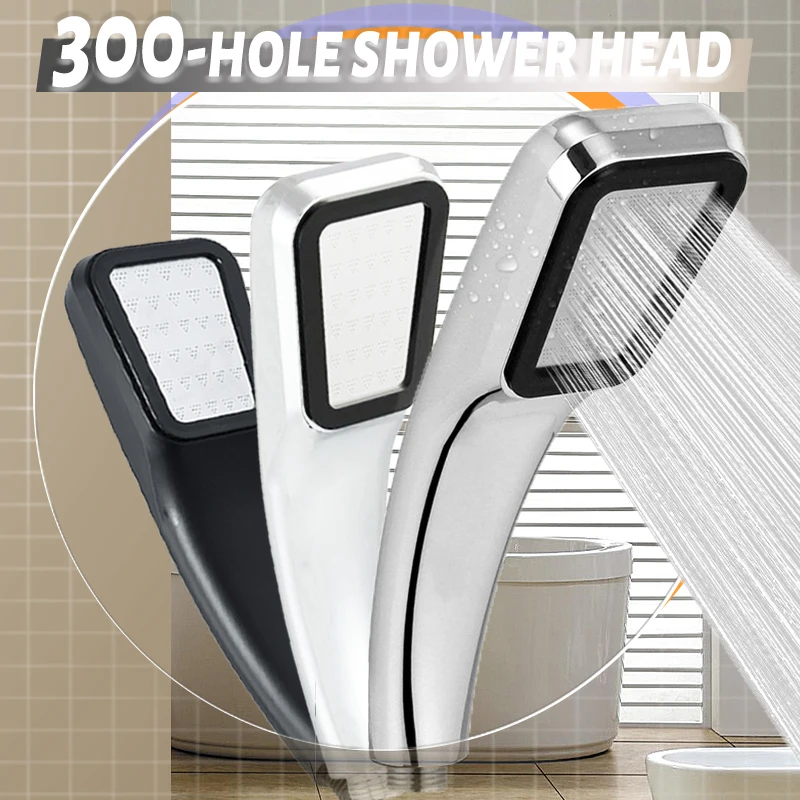 VEHHE Water Saving Rainfall Shower Head Chrome Surface 300 Holes High Pressure Aluminum Shower Bathroom Accessory Spray Nozzle