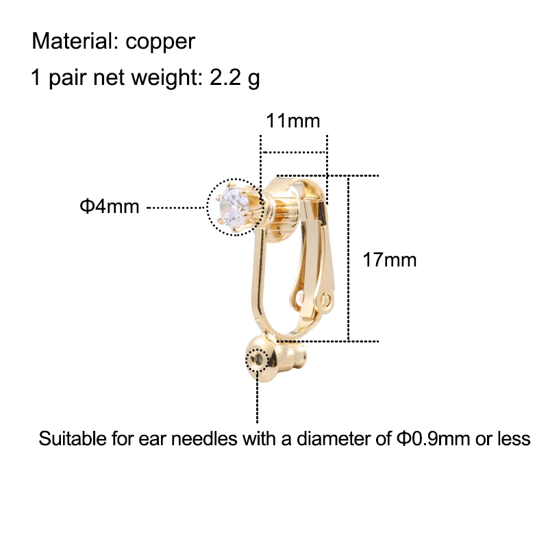 Boucles d\'oreilles à clipser pour femmes, accessoires de boucle d\'oreille, conversion de goujon d\'oreille, accessoires de bricolage, matériaux de