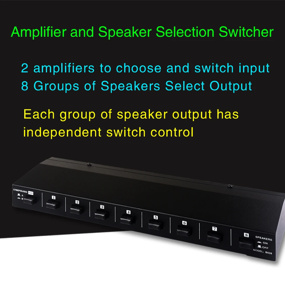 2-in 8-out power amplifier and horn switch\horn switch distributor\comparator 100W lossless per channel