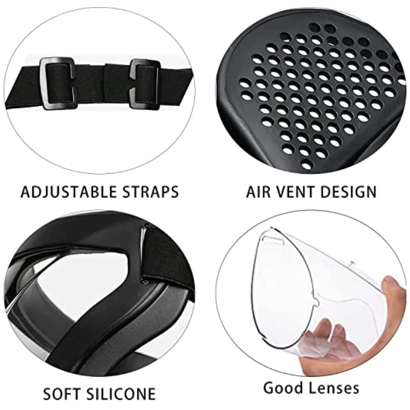 Transparent Face Mask Full Face Shield Safety Glasses Eye Protection Mask Windproof Dustproof Anti-splash Face Mask Kitchen Tool