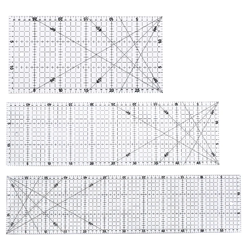 

Nonvor Acrylic Patchwork Ruler Multi-purpose Transparent Ruler Tailor Drawing Ruler for Measuring Cloth DIY Craft Sewing Tools