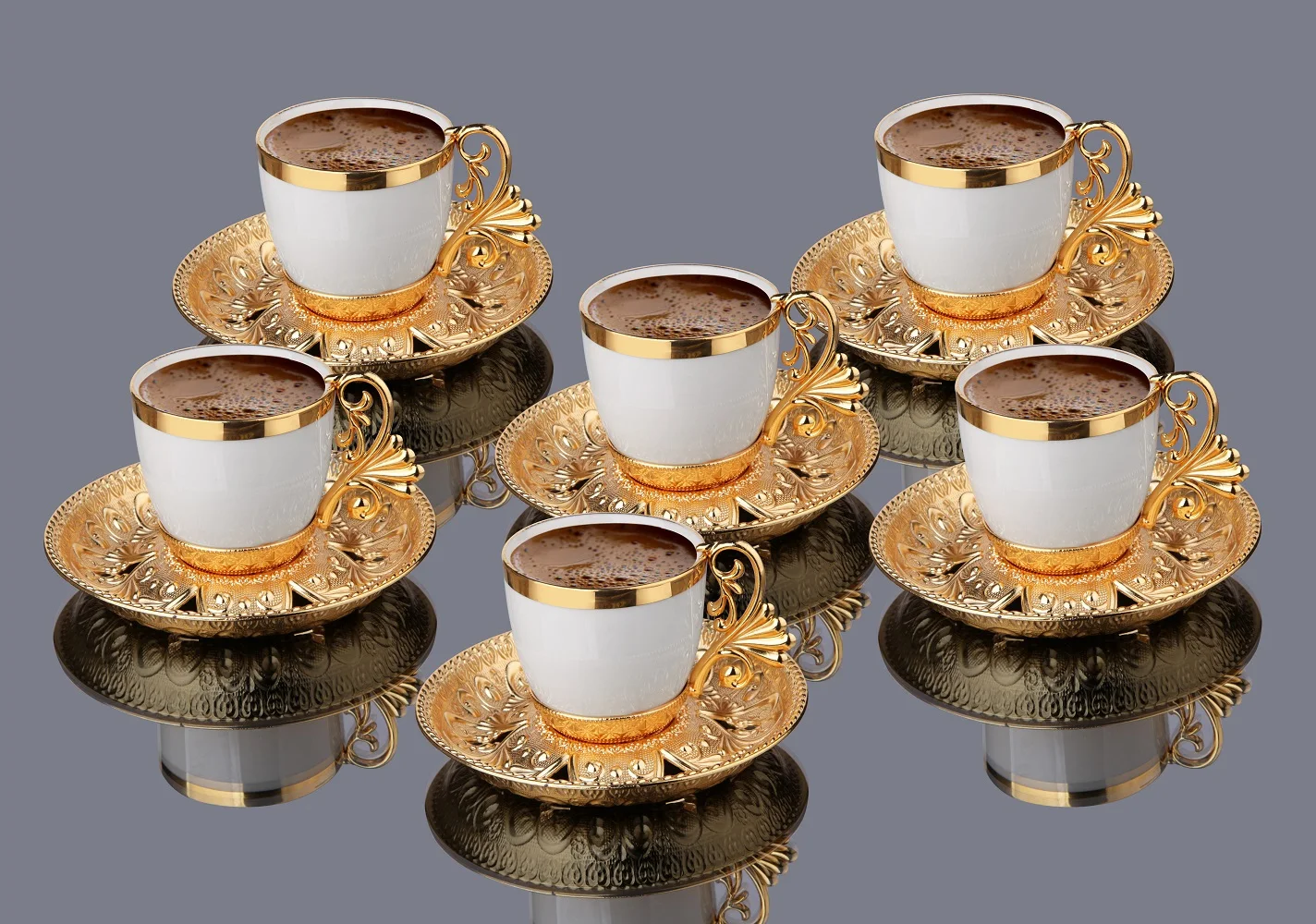 Lal Coffee Set - Gold White Color