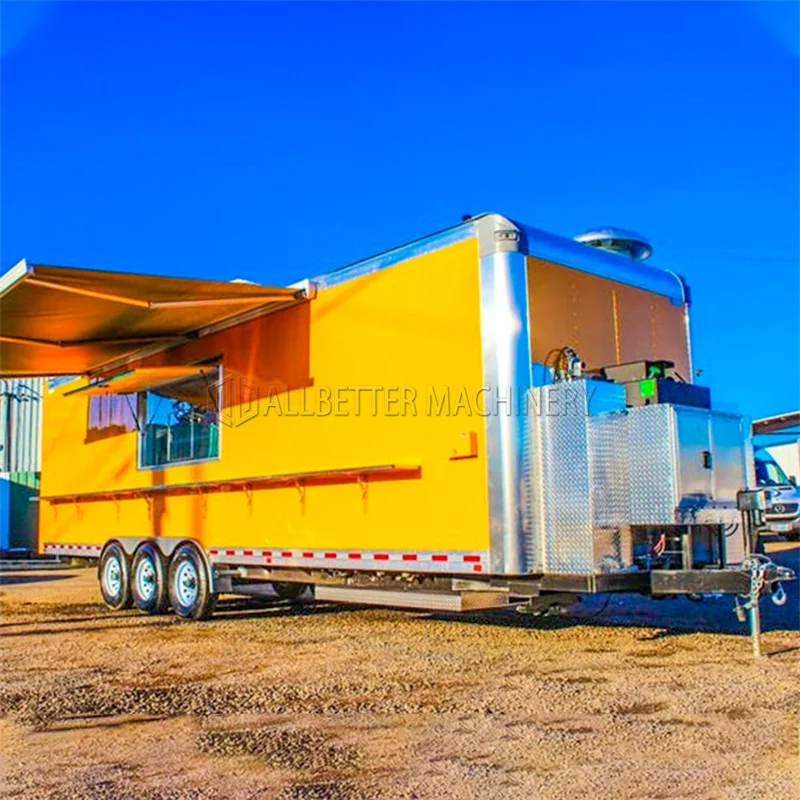 Allbetter Street Fast Food Trucks Mobile Food Trailer for Sale Break Fast Snack Ice Cream Shop Customized Full Kitchen Equipment