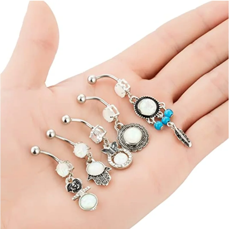 Flower Button Bulk Belly Piercing Set Sexy Navel Piercing Ring Set Belly Ring Pack Naveljewelry Lot