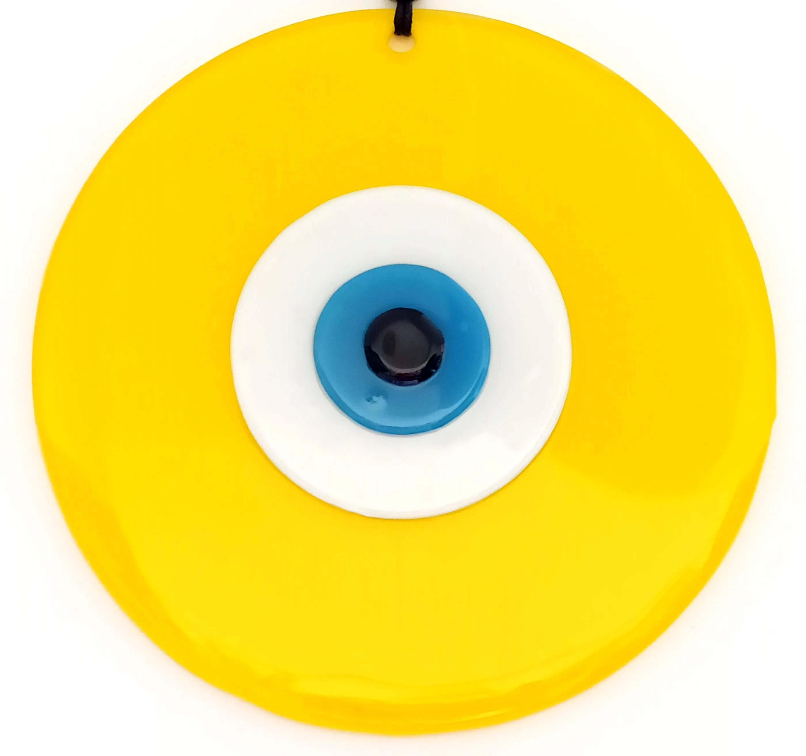 Handmade Glass Wall Ornament With Yellow Color 20 Centimeter Evil Eye Beads