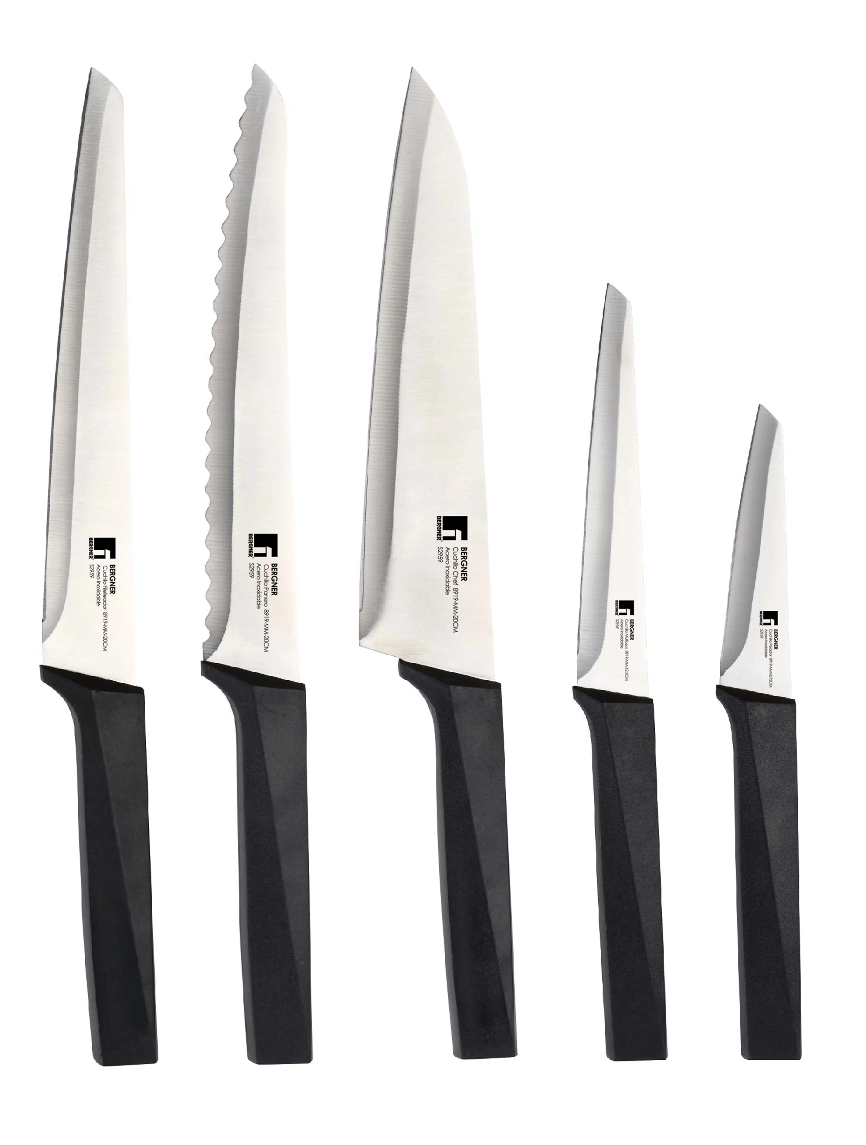 BERGNER stainless steel Masterpro knife set