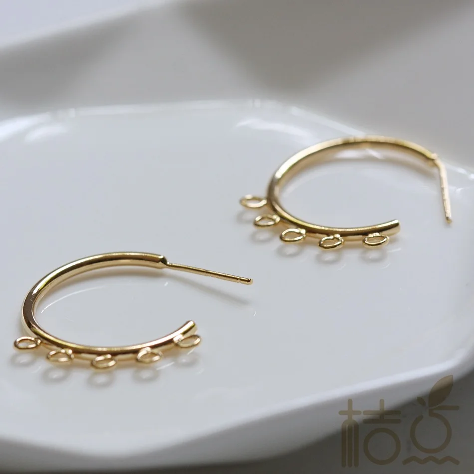 

Серьги из латуни премиум-класса с несколькими отверстиями, 2 шт., 24x23 мм (4277C)