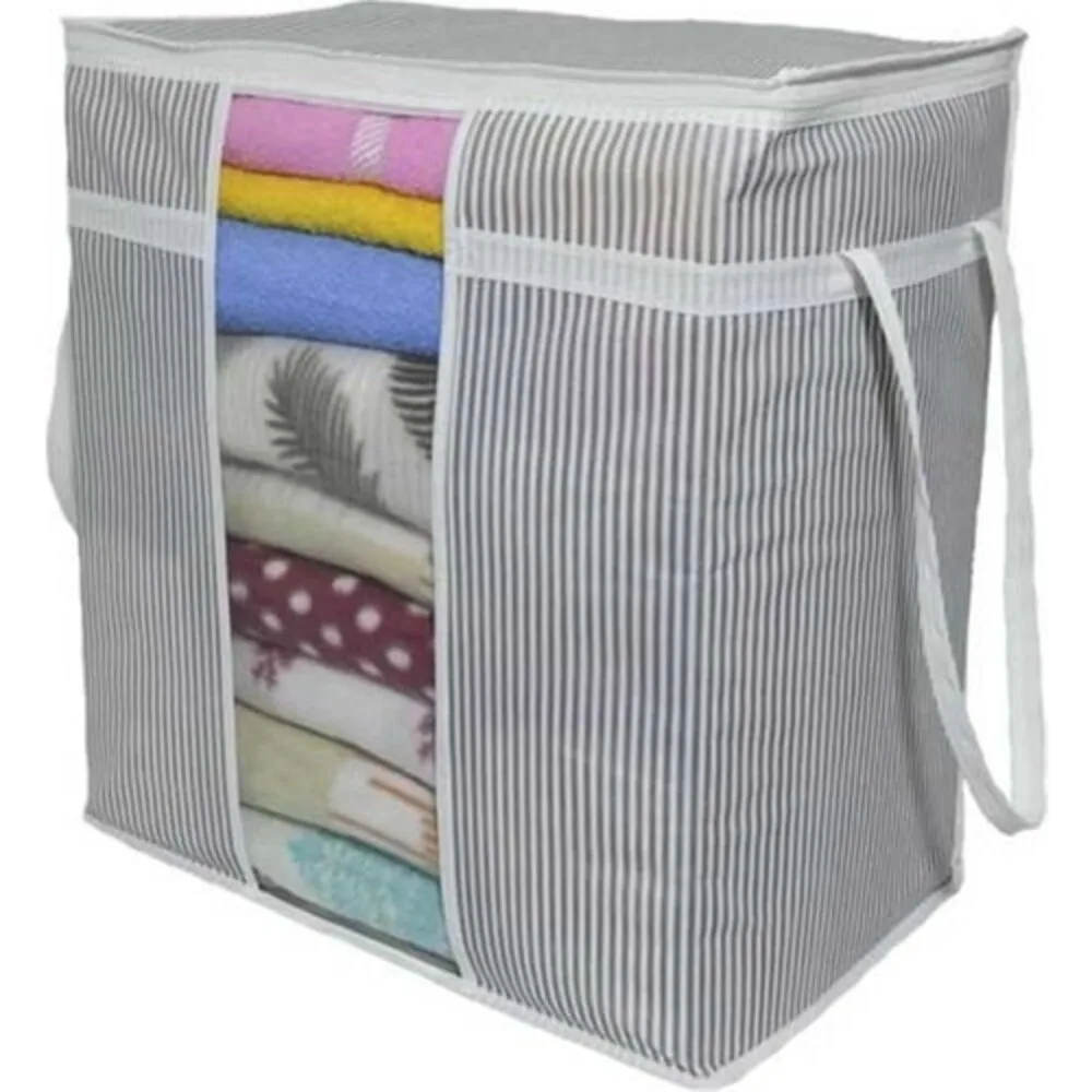 2 pcs Alas Window Sweater Clothes storage storage box Storage Bag - Gray - White Special interlining fabric bag Practical Storag